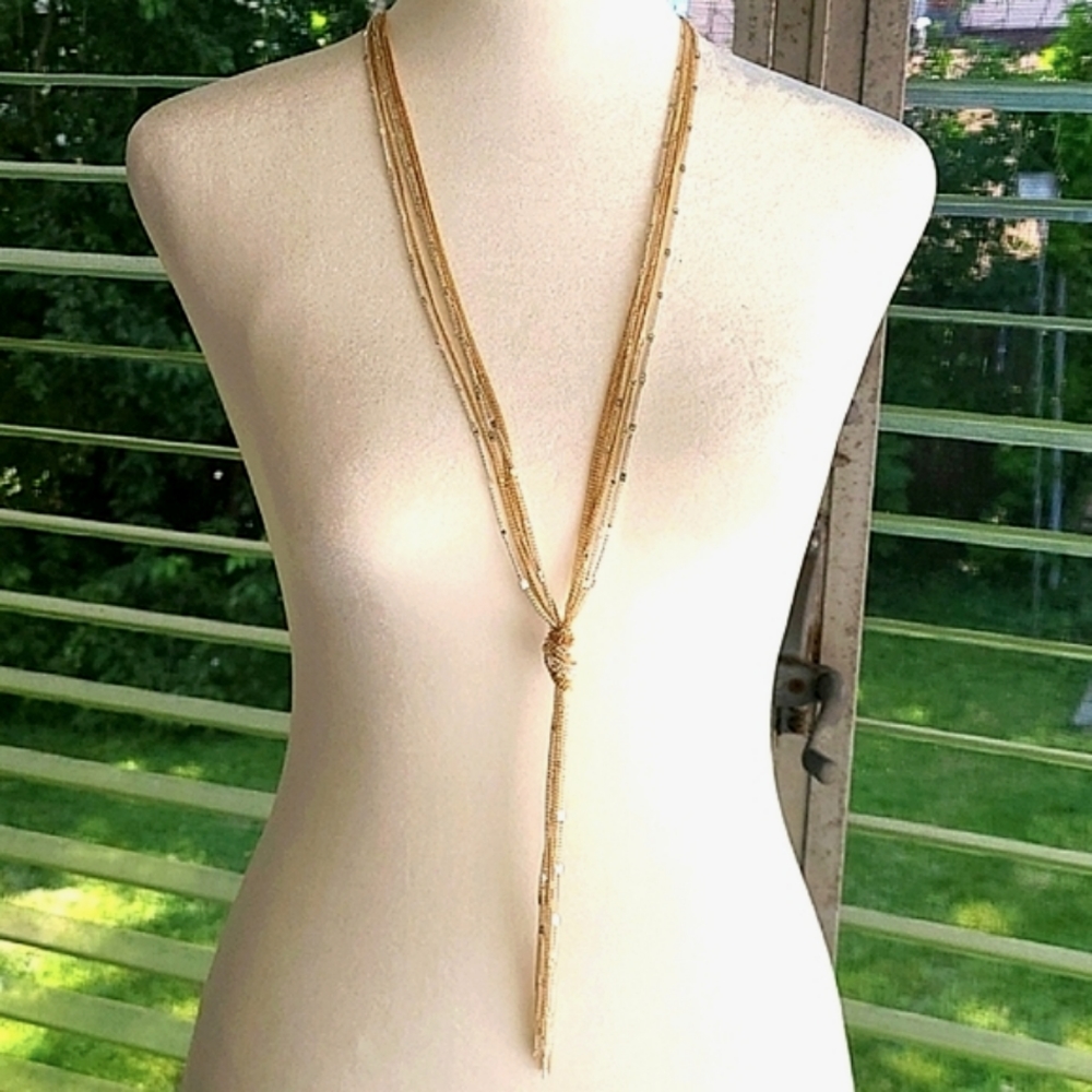 Last chance Express long silver gold necklace.